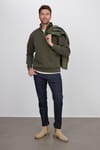 Unisex Relax Fit Rahat Kesim Pamuklu İçi Polarlı Yarım Fermuarlı Haki Dik Yaka Sweatshirt