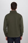 Unisex Relax Fit Rahat Kesim Pamuklu İçi Polarlı Yarım Fermuarlı Haki Dik Yaka Sweatshirt