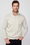 Pamuklu Dik Yaka Fermuarlı Unisex Sweatshirt