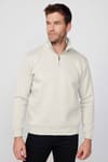 Pamuklu Dik Yaka Fermuarlı Unisex Sweatshirt