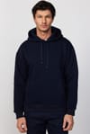Oversize Pamuk Kapüşonlu Unisex Lacivert Sweatshirt