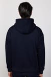 Oversize Pamuk Kapüşonlu Unisex Lacivert Sweatshirt