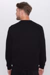 Unisex Relax Fit Rahat Kesim Pamuklu Basic Siyah Bisiklet Yaka Sweatshirt