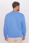 Unisex Relax Fit Rahat Kesim Pamuklu Basic İndigo Renk Bisiklet Yaka Sweatshirt