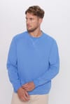 Unisex Relax Fit Rahat Kesim Pamuklu Basic İndigo Renk Bisiklet Yaka Sweatshirt