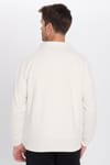 Unisex Relax Fit Rahat Kesim Fitilli Desenli Pamuklu Yarım Fermuarlı Dik Yaka Sweatshirt