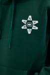 Unisex Oversize Geniş Kesim Pamuklu Yumuşak Dokulu İçi Polarlı Baskılı Yeşil Kapüşonlu Sweatshirt