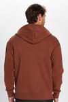Unisex Relax Fit Rahat Kesim Pamuklu İçi Polarlı Çift Cepli Tam Fermuarlı Siyah Kapüşonlu Sweatshirt