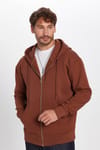 Unisex Relax Fit Rahat Kesim Pamuklu İçi Polarlı Çift Cepli Tam Fermuarlı Siyah Kapüşonlu Sweatshirt