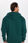 Unisex Relax Fit Rahat Kesim Pamuklu İçi Polarlı Çift Cepli Fermuarlı Yeşil Kapüşonlu Sweatshirt