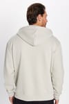 Unisex Relax Fit Rahat Kesim Pamuklu İçi Polarlı Çift Cepli Fermuarlı Taş Renk Kapüşonlu Sweatshirt