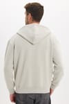 Unisex Relax Fit Rahat Kesim Pamuklu İçi Polarlı Çift Cepli Fermuarlı Taş Renk Kapüşonlu Sweatshirt