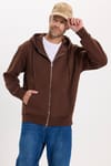 Unisex Relax Fit Rahat Kesim Pamuklu İçi Polarlı Çift Cepli Tam Fermuarlı Siyah Kapüşonlu Sweatshirt