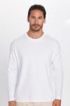 Unisex Relax Fit Rahat Kesim %100 Pamuk Bisiklet Yaka Beyaz Sweatshirt