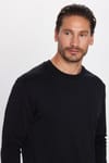 Unisex Relax Fit Rahat Kesim %100 Pamuk Bisiklet Yaka Siyah Sweatshirt