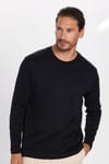 Unisex Relax Fit Rahat Kesim %100 Pamuk Bisiklet Yaka Siyah Sweatshirt