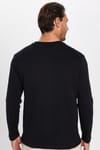 Unisex Relax Fit Rahat Kesim %100 Pamuk Bisiklet Yaka Siyah Sweatshirt