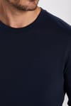 Unisex Relax Fit Rahat Kesim %100 Pamuk Bisiklet Yaka Lacivert Sweatshirt