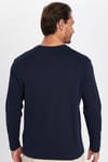 Unisex Relax Fit Rahat Kesim %100 Pamuk Bisiklet Yaka Lacivert Sweatshirt