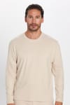 Unisex Relax Fit Rahat Kesim %100 Pamuk Bisiklet Yaka Bej Sweatshirt