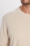 Unisex Relax Fit Rahat Kesim %100 Pamuk Bisiklet Yaka Bej Sweatshirt