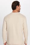 Unisex Relax Fit Rahat Kesim %100 Pamuk Bisiklet Yaka Bej Sweatshirt