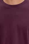 Unisex Relax Fit Rahat Kesim %100 Pamuk Uzun Kollu Bisiklet Yaka Bordo Basic Tişört