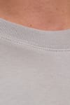 Unisex Relax Fit Rahat Kesim %100 Pamuk Uzun Kollu Bisiklet Yaka Gri Basic Tişört