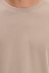 Unisex Relax Fit Rahat Kesim %100 Pamuk Uzun Kollu Bisiklet Yaka Haki Tişört