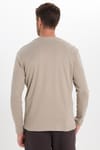 Unisex Relax Fit Rahat Kesim %100 Pamuk Uzun Kollu Bisiklet Yaka Haki Tişört