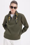Pamuklu Dik Yaka Fermuarlı Kadın Sweatshirt