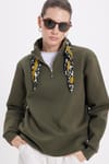 Pamuklu Dik Yaka Fermuarlı Kadın Sweatshirt