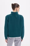 Pamuklu Dik Yaka Fermuarlı Kadın Sweatshirt