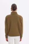 Pamuklu Dik Yaka Fermuarlı Kadın Sweatshirt