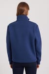 Kadın Relax Fit Rahat Kesim Pamuklu İçi Polarlı Yarım Fermuarlı Lacivert Dik Yaka Sweatshirt