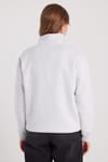 Kadın Relax Fit Rahat Kesim Pamuklu İçi Polarlı Yarım Fermuarlı Gri Dik Yaka Sweatshirt