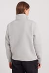 Kadın Relax Fit Rahat Kesim Pamuklu İçi Polarlı Yarım Fermuarlı Taş Renk Dik Yaka Sweatshirt