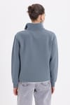 Pamuklu Dik Yaka Fermuarlı Kadın Sweatshirt