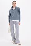 Pamuklu Dik Yaka Fermuarlı Kadın Sweatshirt