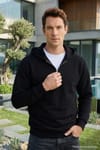 Unisex Relax Fit Rahat Kesim Pamuklu İçi Polarlı Yarım Fermuarlı Siyah Kapüşonlu Sweatshirt