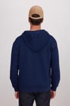 Unisex Relax Fit Rahat Kesim Pamuklu İçi Polarlı Yarım Fermuarlı Lacivert Kapüşonlu Sweatshirt