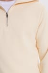 Unisex Relax Fit Rahat Kesim Pamuklu İçi Polarlı Yarım Fermuarlı Taş Kapüşonlu Sweatshirt