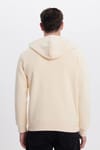Unisex Relax Fit Rahat Kesim Pamuklu İçi Polarlı Yarım Fermuarlı Taş Kapüşonlu Sweatshirt