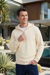 Unisex Relax Fit Rahat Kesim Pamuklu İçi Polarlı Yarım Fermuarlı Taş Kapüşonlu Sweatshirt