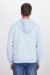 Unisex Relax Fit Rahat Kesim Pamuklu İçi Polarlı Yarım Fermuarlı Mavi Kapüşonlu Sweatshirt