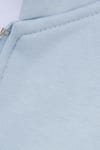 Unisex Relax Fit Rahat Kesim Pamuklu İçi Polarlı Yarım Fermuarlı Mavi Kapüşonlu Sweatshirt