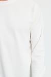 Erkek Relax Fit Rahat Kesim %100 Pamuk 2 İplik Bisiklet Yaka Beyaz Sweatshirt