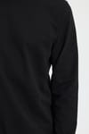 Erkek Relax Fit Rahat Kesim %100 Pamuk 2 İplik Bisiklet Yaka Siyah Sweatshirt