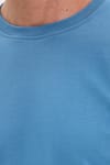Erkek Relax Fit Rahat Kesim %100 Pamuk 2 İplik Bisiklet Yaka Mavi Sweatshirt