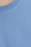 Erkek Relax Fit Rahat Kesim %100 Pamuk 2 İplik Bisiklet Yaka Mavi Sweatshirt